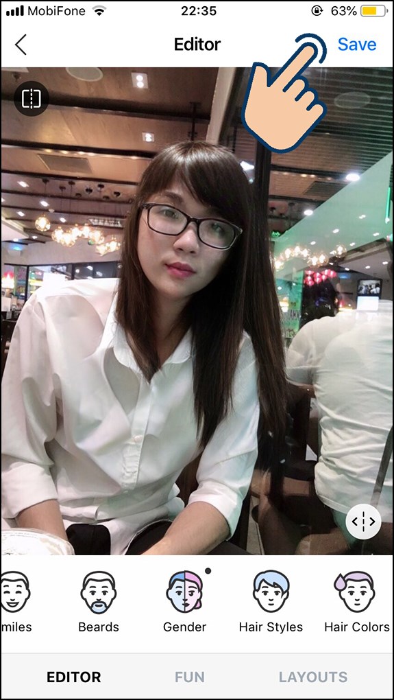 Chọn Save để lưu ảnh bạn đã chuyển đổi.