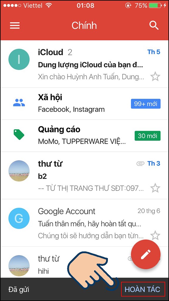 Thu hồi gmail vừa gửi