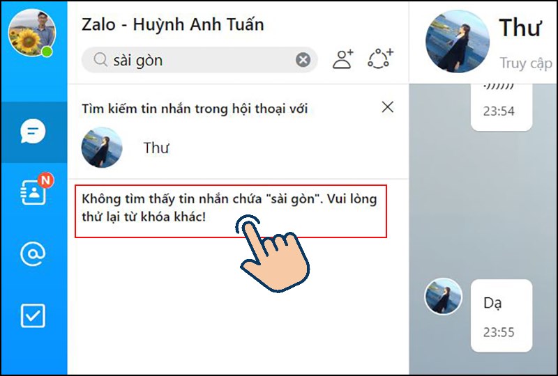 khi từ khoá bạn tìm kiếm không có thì ứng dụng sẽ yêu cầu bạn nhập lại từ mới.&nbsp;