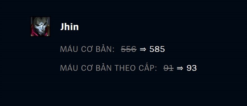 Tăng máu cho Jhin