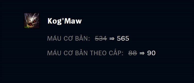 Tăng máu cho Kog'Maw