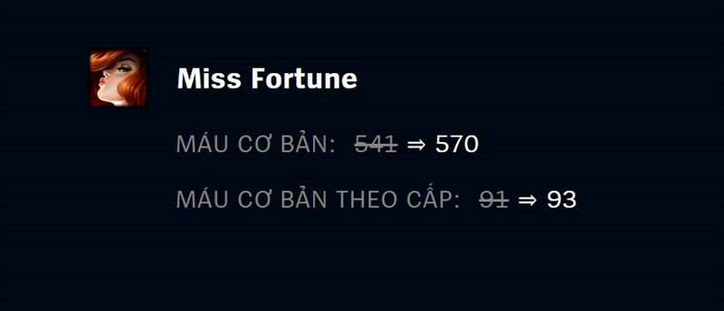 Tăng máu cho Miss Fortune