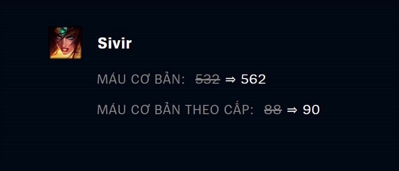 Tăng máu cho Sivir