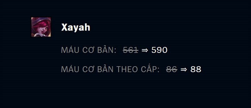 Tăng máu cho Xayah