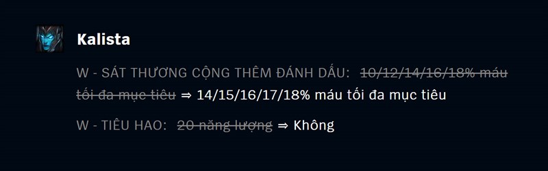 Tăng sức mạnh nội tại của Kalista