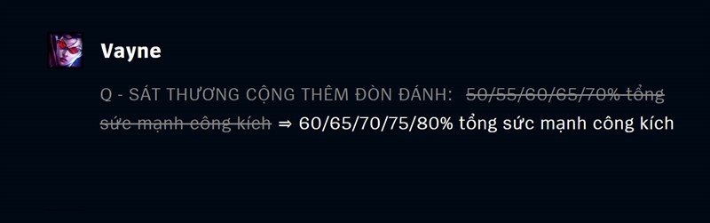 Tăng sức mạnh Q của Vayne