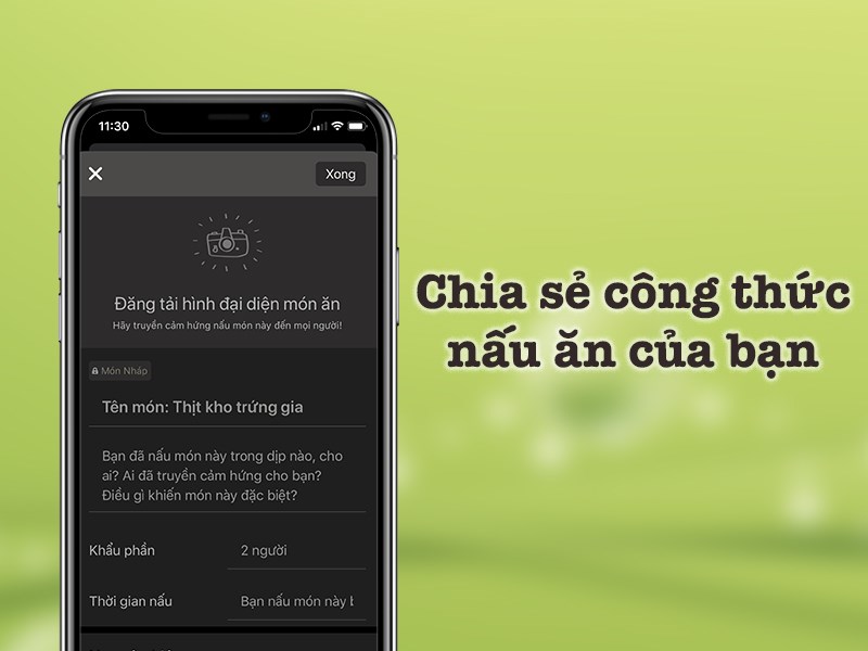 C&oacute; thể chia sẻ m&oacute;n ăn của ch&iacute;nh bạn đến với cộng đồng