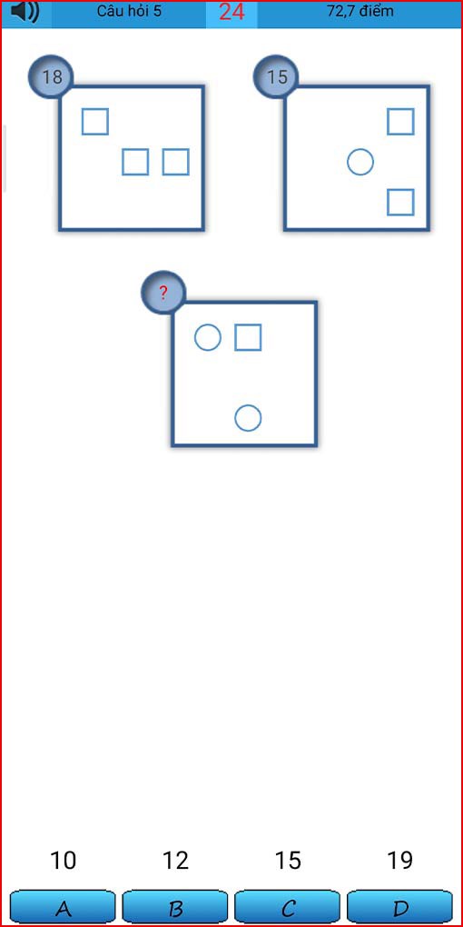 Người chơi cần lựa chọn một trong 4 đ&aacute;p &aacute;n A, B, C, D