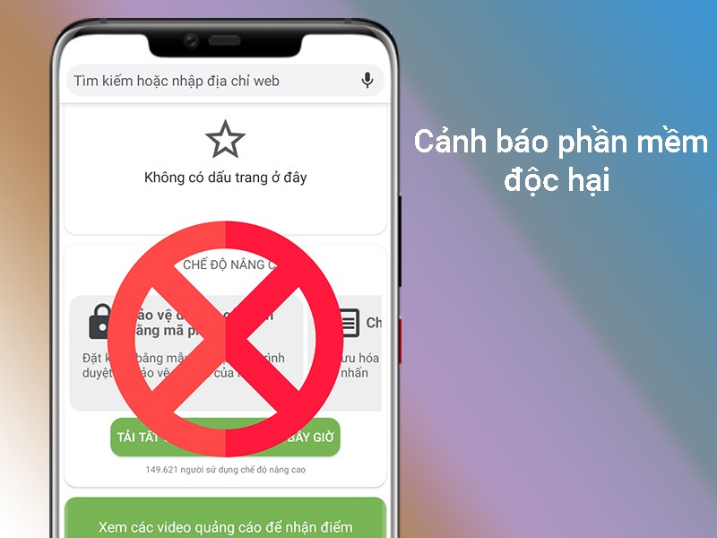 Cảnh b&aacute;o bạn trong trường hợp c&oacute; phần mềm độc hại v&agrave; phần mềm quảng c&aacute;o
