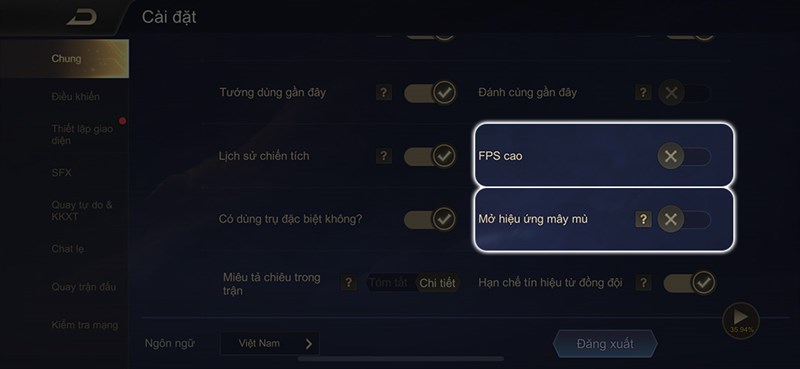 Giảm FPS cao