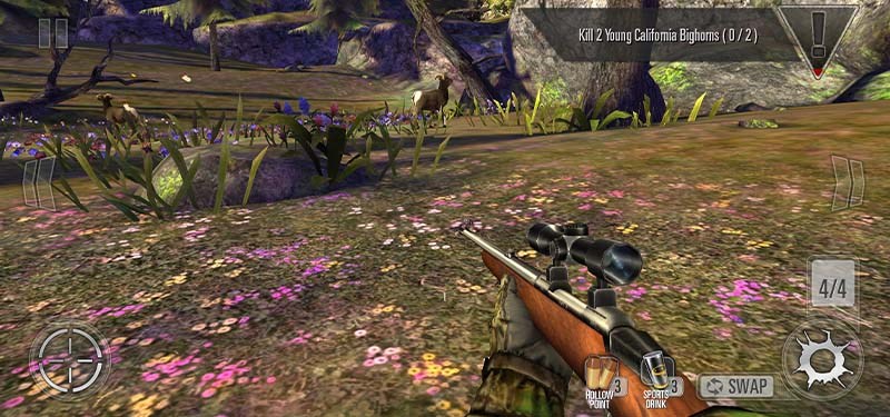 Giao diện của một màn chơi trong Deer Hunter