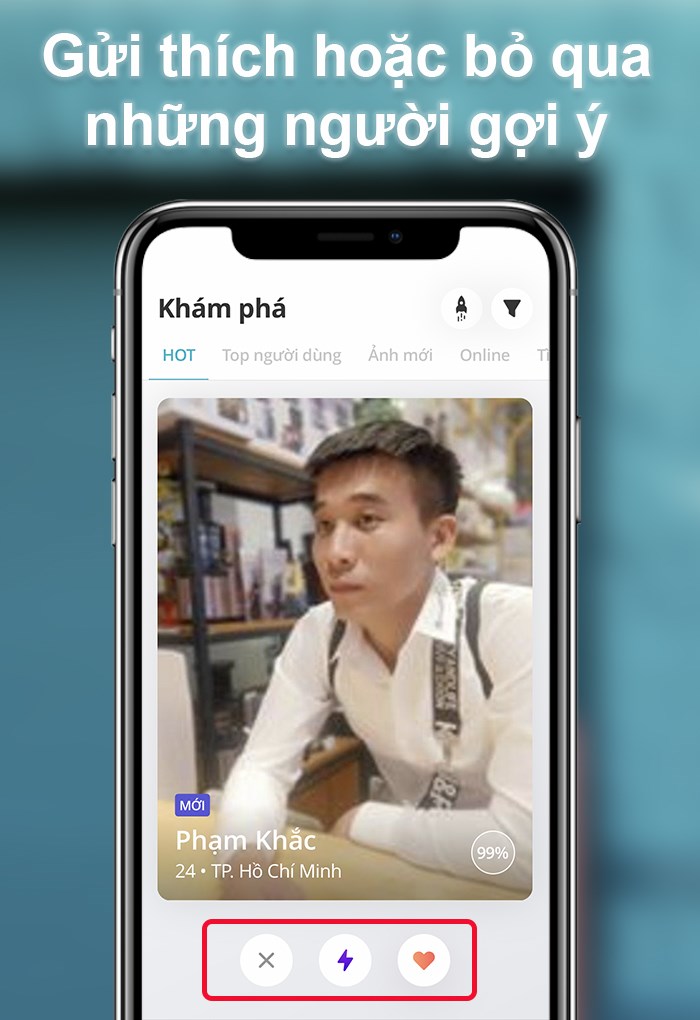 Gửi thích hoặc bỏ qua đến người được gợi ý