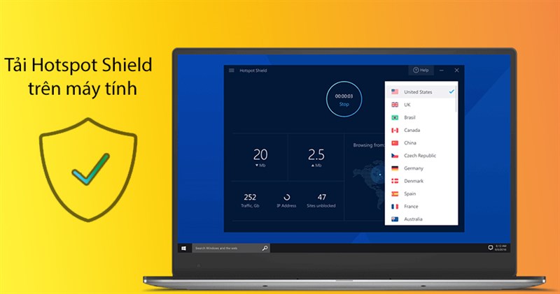 Cách tải và sử dụng Hotspot Shield để vào các trang web bị chặn trên máy tính