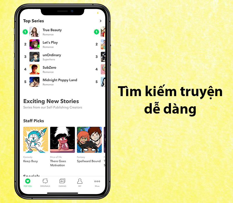 Dễ dàng tìm kiếm truyện theo sở thích, theo series, theo ngày