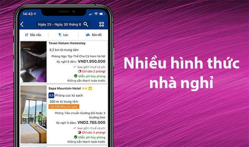 Nhiều h&igrave;nh thức nh&agrave; nghỉ cho bạn lựa chọn: nh&agrave; nghỉ & nh&agrave; trọ, đến B & B v&agrave; khu nghỉ dưỡng, đến kh&aacute;ch sạn sang trọng