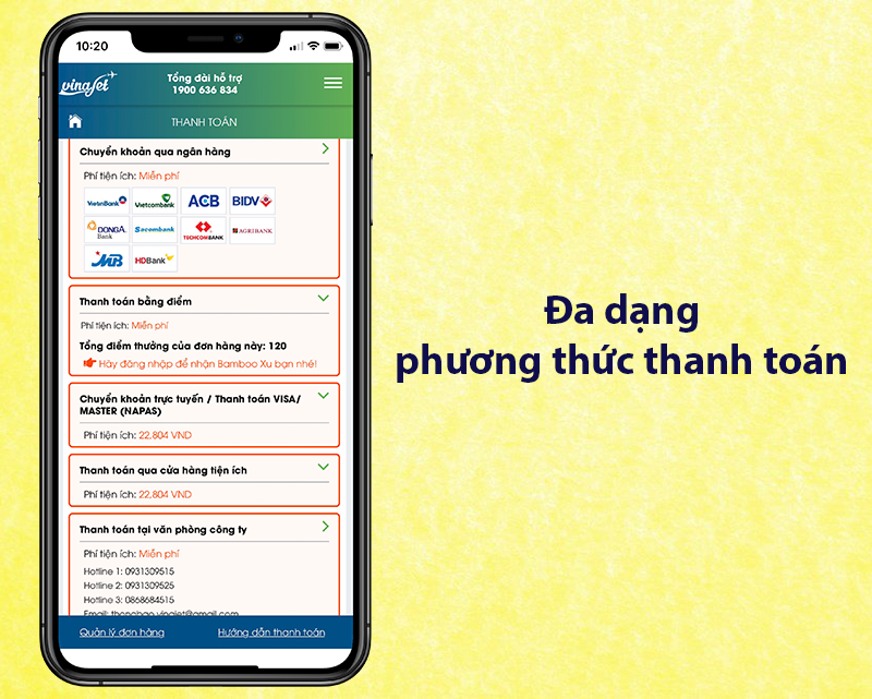  Phương thức thanh toán linh hoạt