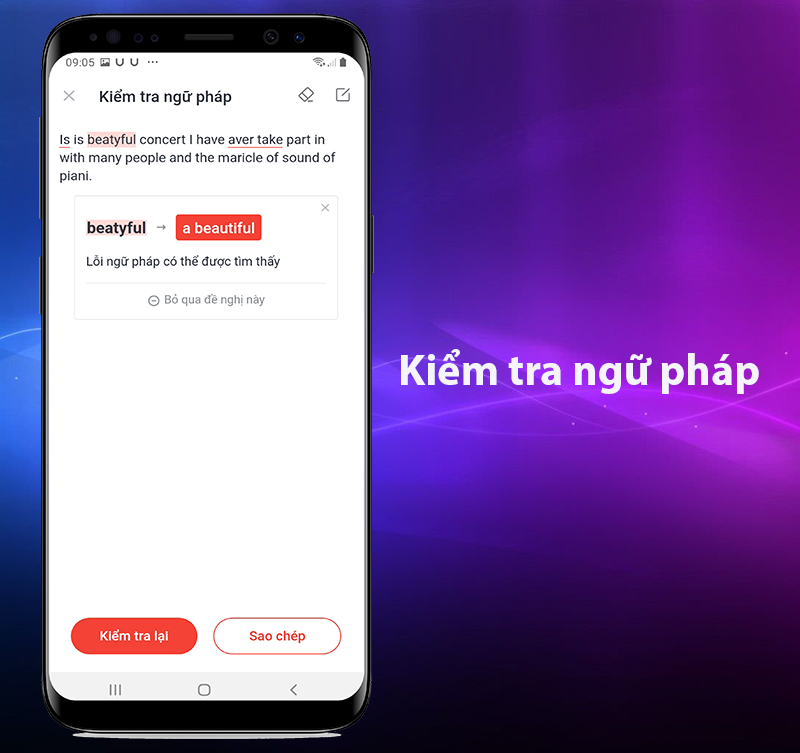 kiểm tra ngữ pháp