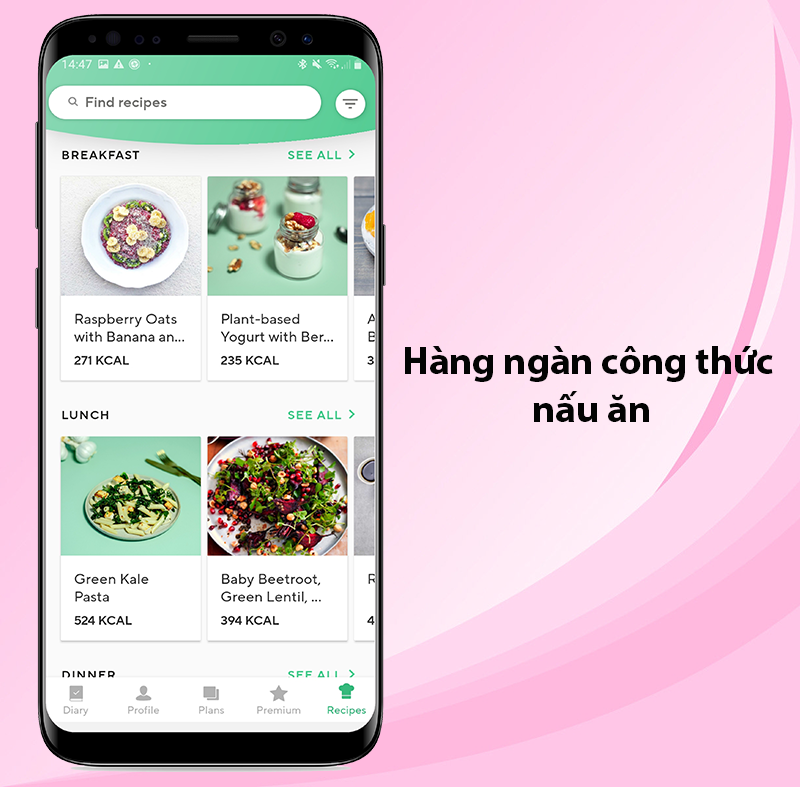 Hàng ngàn công thức nấu ăn ngon, dinh dưỡng và phù hợp cho các chế độ ăn kiêng khác nhau