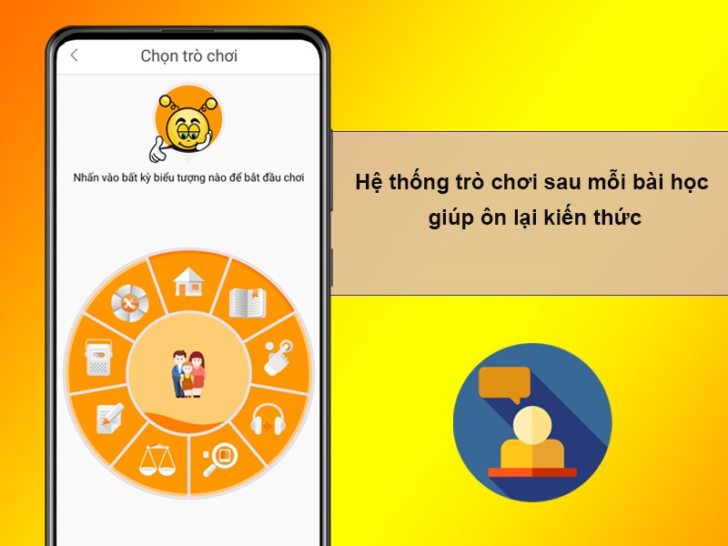 Hệ thống trò chơi sau mỗi bài học giúp ôn lại kiến thức
