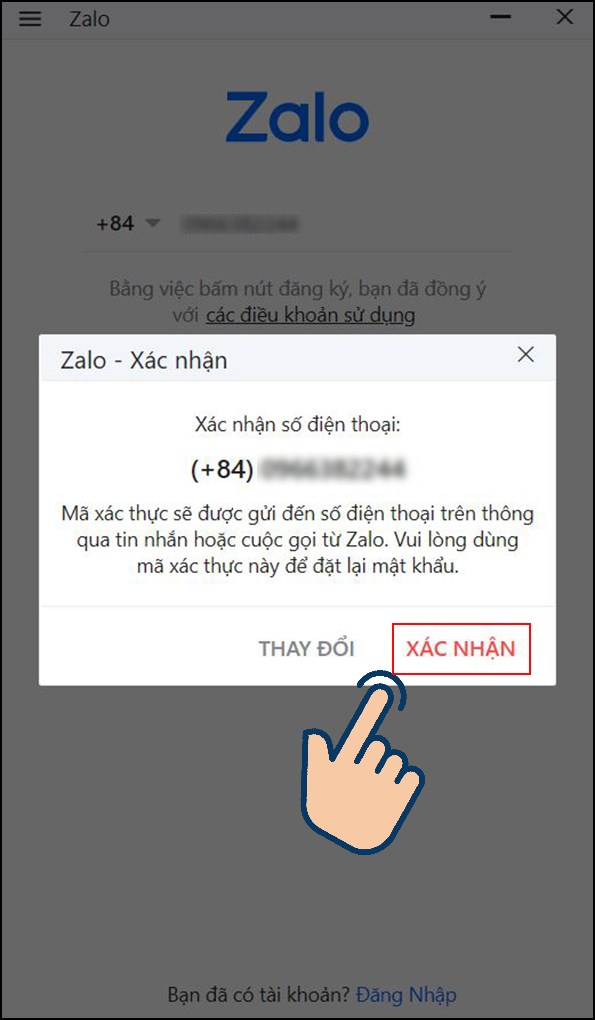 Tiếp theo bạn hãy chọn Xác nhận.