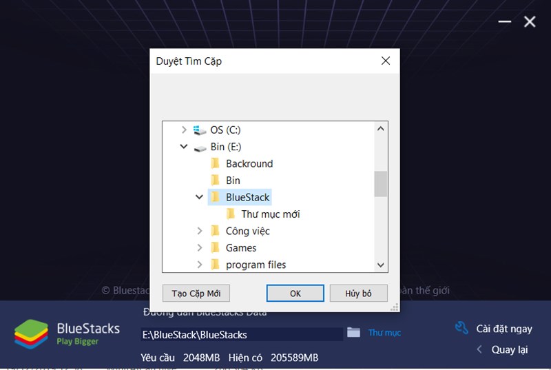 Chọn ổ đĩa c&agrave;i đặt 
