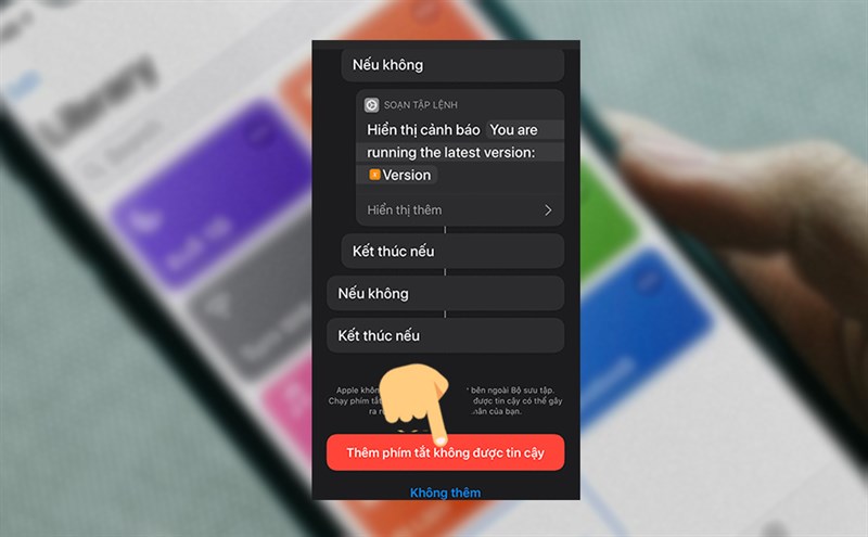 Th&ecirc;m ph&iacute;m tắt kh&ocirc;ng được tin cậy
