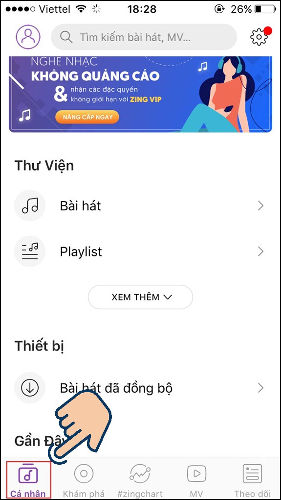 chọn v&agrave;o C&aacute; nh&acirc;n.
