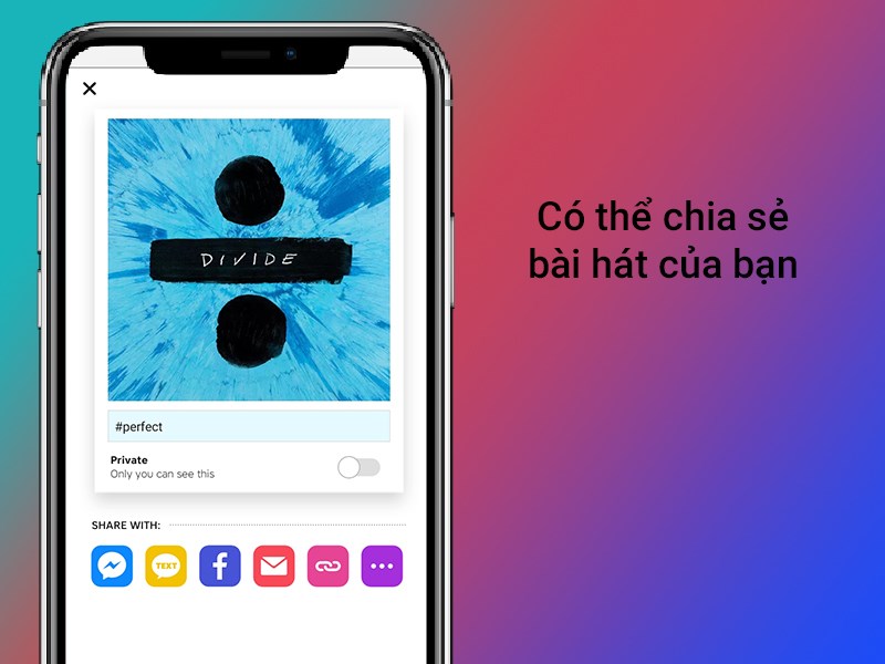 C&oacute; thể chia sẻ b&agrave;i h&aacute;t của bạn đến c&aacute;c trang mạng x&atilde; hội
