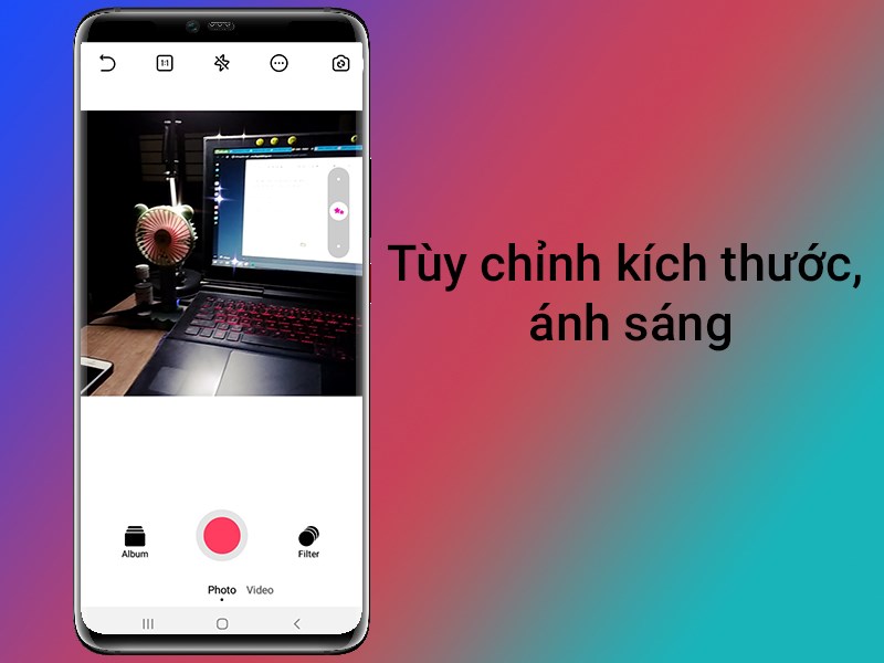Tùy chỉnh kích thước, ánh sáng