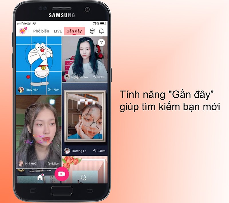 T&igrave;m kiếm bạn mới th&ocirc;ng qua t&iacute;nh năng "Gần đ&acirc;y"