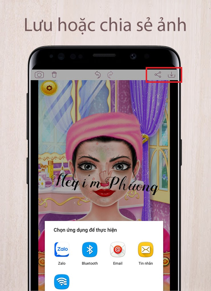Lưu h&igrave;nh ảnh về m&aacute;y hoặc chia sẻ trực tiếp l&ecirc;n mạng x&atilde; hội