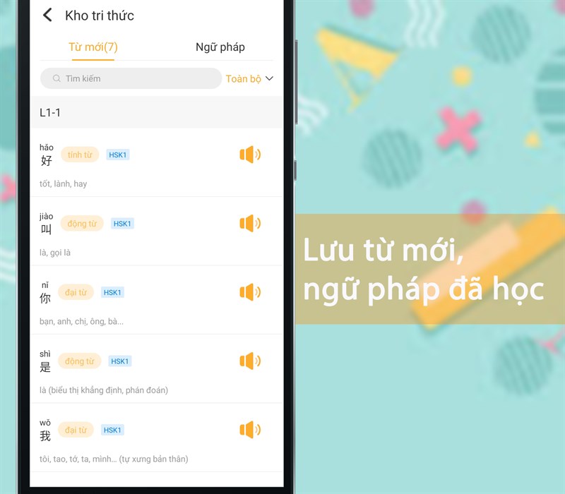 Lưu lại từ mới, ngữ ph&aacute;p để &ocirc;n tập tr&ecirc;n Super Chinese