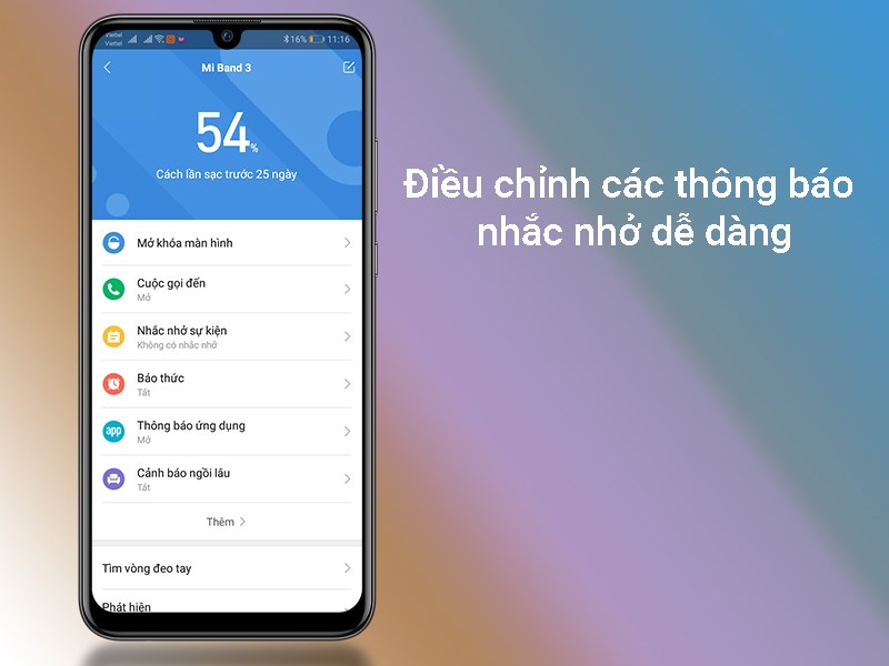 Điều chỉnh các thông báo nhắc nhở dễ dàng