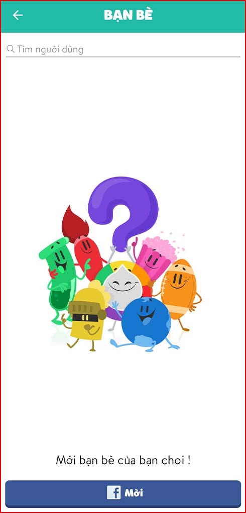 Giao diện mời bạn b&egrave; c&ugrave;ng chơi