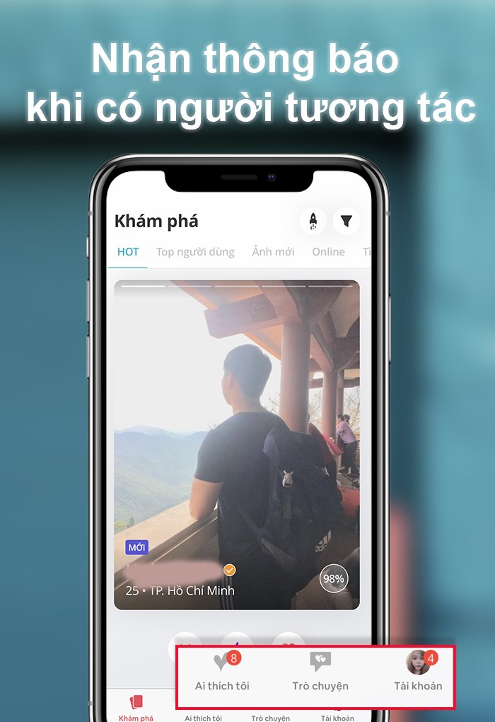 Nhận thông báo khi có người thích hoặc gửi tin nhắn cho bạn