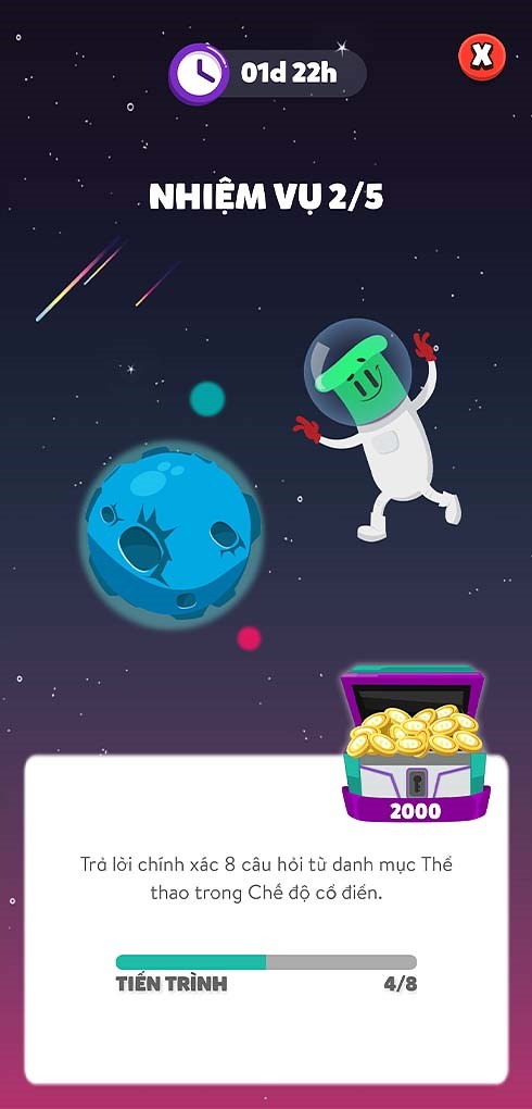 Nhiệm vụ trong tr&ograve; chơi Trivia Crack