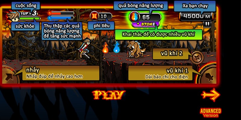 N&uacute;t điều hướng game thuận tiện
