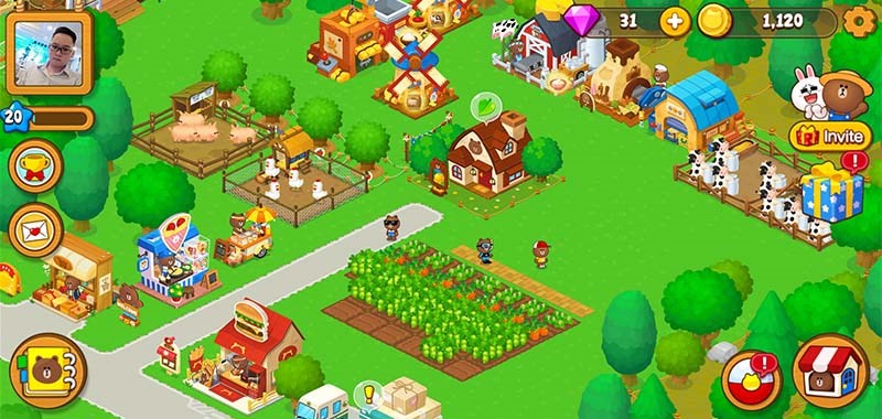 Nông trại cơ bản trong Line Brown Farm