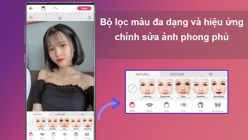 Bộ lọc màu đa dạng và hiệu ứng chỉnh sửa ảnh phong phú