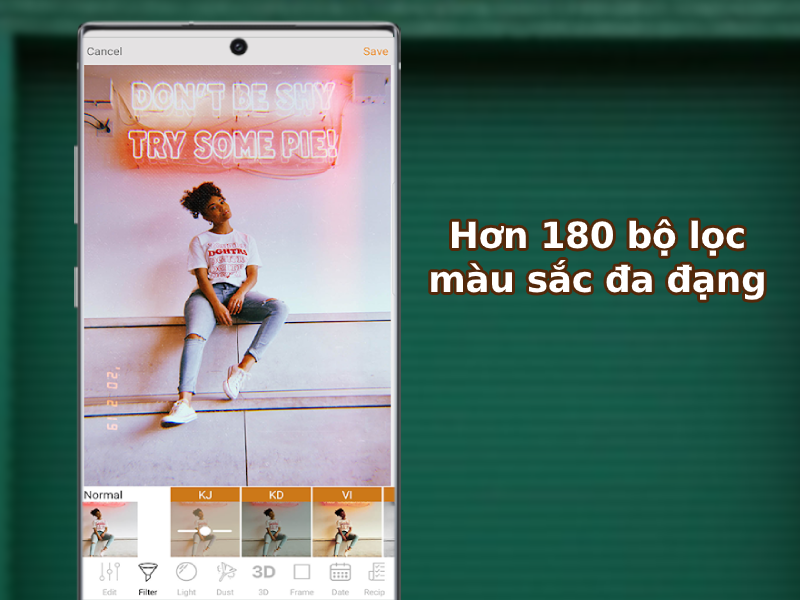 Hơn 180 bộ lọc màu sắc đa đạng