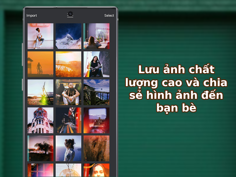 Lưu ảnh chất lượng cao và chia sẻ hình ảnh đến bạn bè.