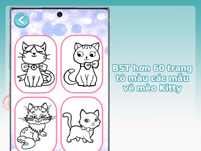 BST hơn 60 trang t&ocirc; m&agrave;u c&aacute;c mẫu vẽ m&egrave;o Kitty