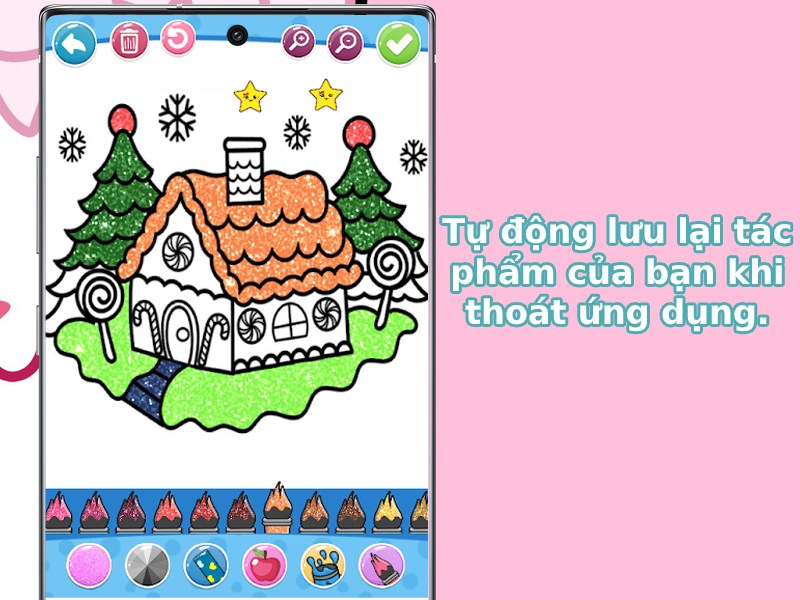 Tự động lưu lại t&aacute;c phẩm của bạn khi tho&aacute;t ứng dụng.