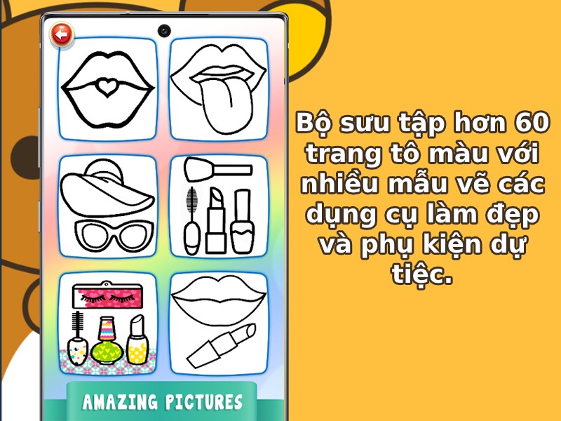 Bộ sưu tập hơn 60 trang tô màu với nhiều mẫu vẽ các dụng cụ làm đẹp và phụ kiện dự tiệc.