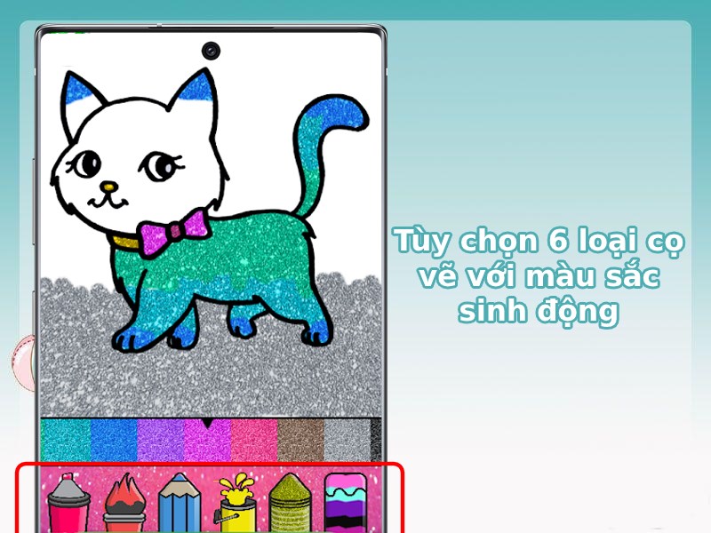 T&ugrave;y chọn 6 loại cọ vẽ với m&agrave;u sắc sinh động
