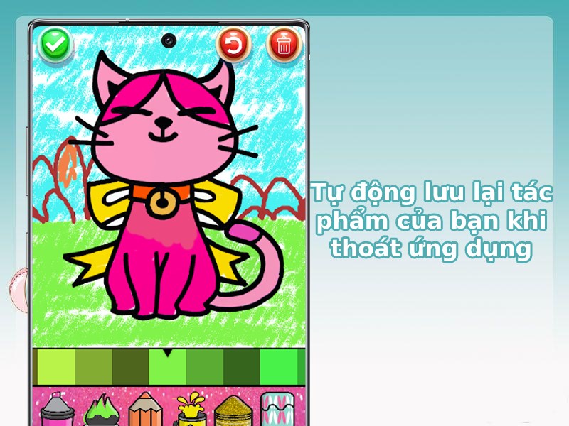 Tự động lưu lại t&aacute;c phẩm của bạn khi tho&aacute;t ứng dụng