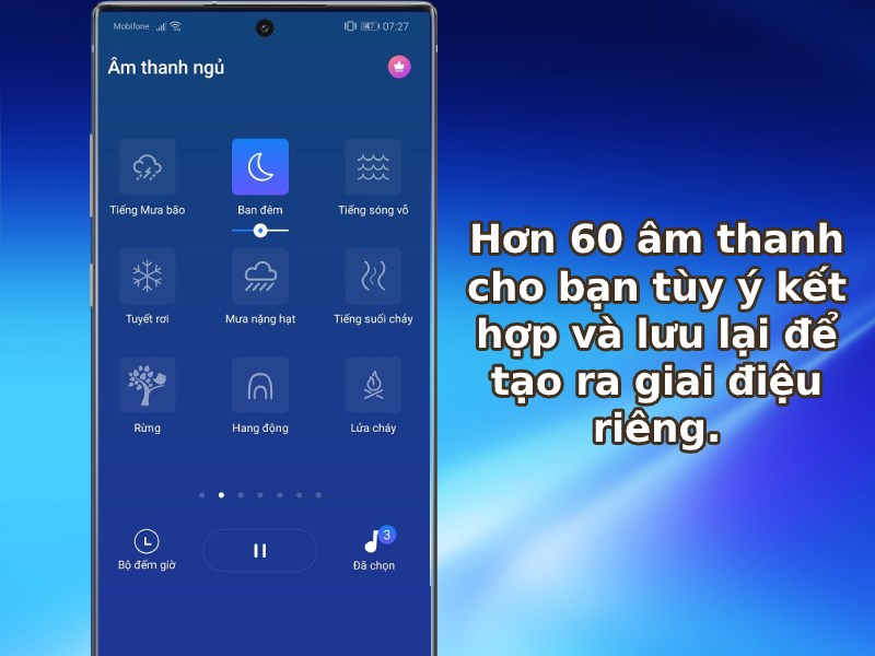 Hơn 60 âm thanh cho bạn tùy ý kết hợp và lưu lại để tạo ra giai điệu riêng.