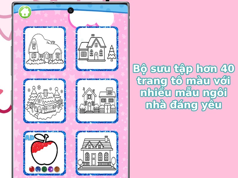 Bộ sưu tập hơn 40 trang t&ocirc; m&agrave;u với nhiều mẫu ng&ocirc;i nh&agrave; đ&aacute;ng y&ecirc;u.