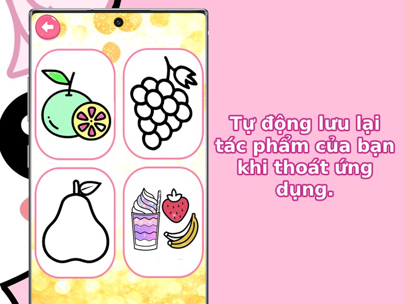 Tự động lưu lại tác phẩm của bạn khi thoát ứng dụng.