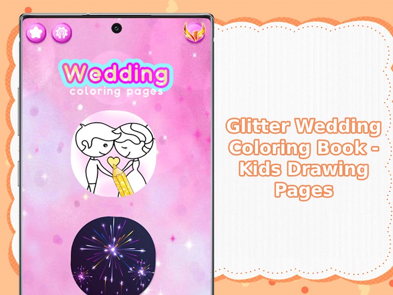 Glitter Wedding Coloring Book - Kids Drawing Pages